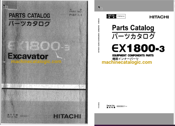 Hitachi EX1800-3 Hydraulic Excavator Full Parts Catalog