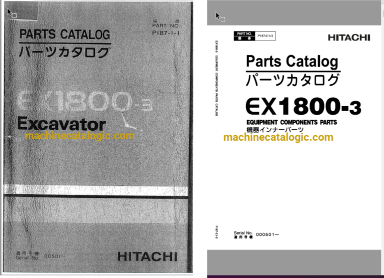 Hitachi EX1800-3 Hydraulic Excavator Full Parts Catalog
