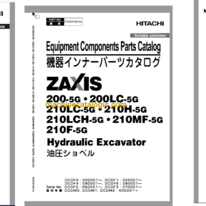 Hitachi ZX200-5G Series Hydraulic Excavator Full Parts and Engine Parts Catalog