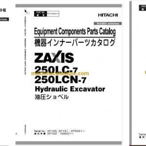 Hitachi ZX250LC-7 Series Hydraulic Excavator Full Parts and Engine Parts Catalog