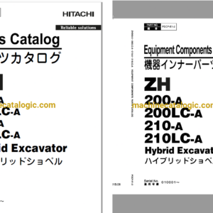 Hitachi ZH200-A,ZH200LC-A,ZH210-A,ZH210LC-A Hybrid Excavator Full Parts Catalog