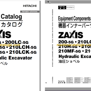 Hitachi ZX200-5G,ZX200LC-5G,ZX210H-5G,ZX210LCH-5G,ZX210K-5G,ZX210LCK-5G Hydraulic Excavator Full Parts Catalog