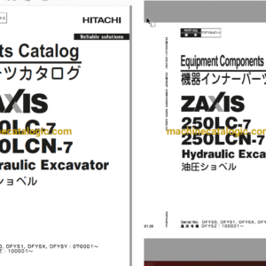 Hitachi ZX250LC-7,ZX250LCN-7 Hydraulic Excavator Full Parts Catalog