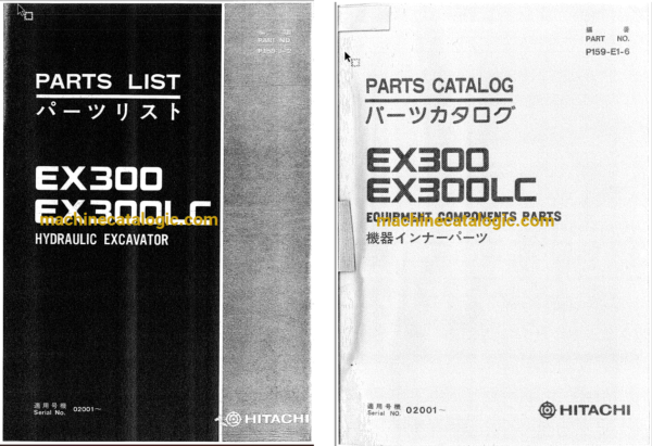 Hitachi EX300,EX300LC Hydraulic Excavator Full Parts Catalog