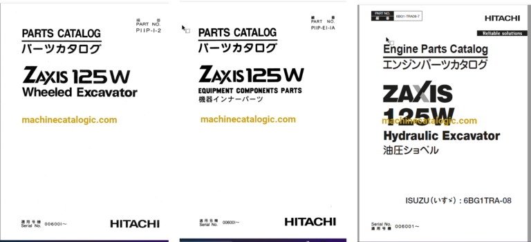 Hitachi ZX125W Wheeled Excavator Full Parts and Engine Parts Catalog