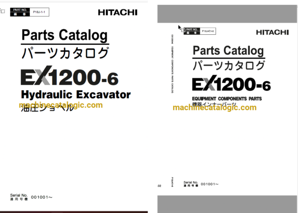 Hitachi EX1200-6 Hydraulic Excavator Full Parts Catalog