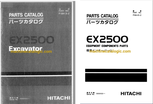 Hitachi EX2500 Excavator Full Parts Catalog