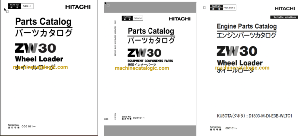 Hitachi ZW30 Wheel Loader Full Parts and Engine Parts Catalog