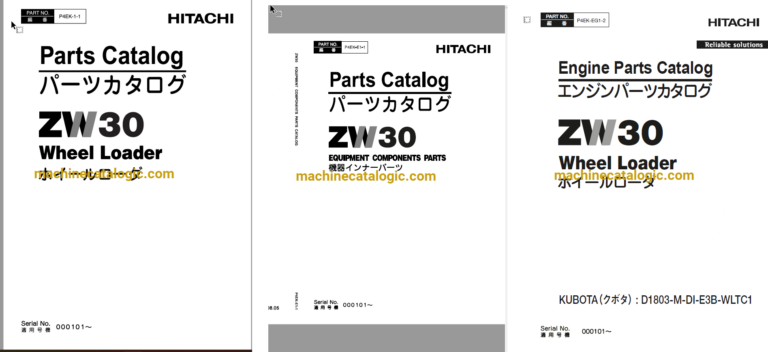Hitachi ZW30 Wheel Loader Full Parts and Engine Parts Catalog