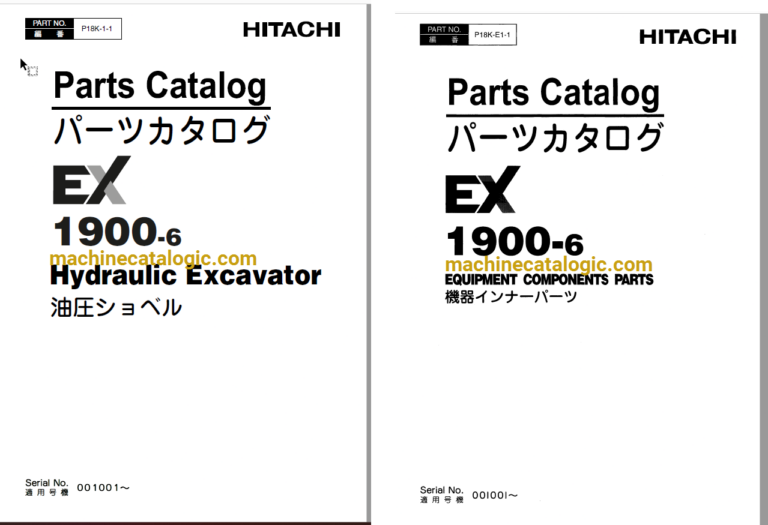 Hitachi EX1900-6 Hydraulic Excavator Full Parts Catalog