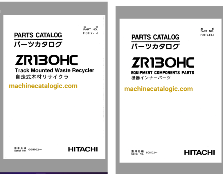 Hitachi ZR130HC Track Mounted Waste Recycler Full Parts Catalog