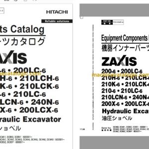 Hitachi ZX200-6,ZX200LC-6,ZX210H-6,ZX210LCH-6,ZX210K-6,ZX210LCK-6,ZX210-6,ZX210LC-6,ZX210LCN-6,ZX240N-6,ZX200X-6,ZX200LCX-6 Hydraulic Excavator Full Parts Catalog