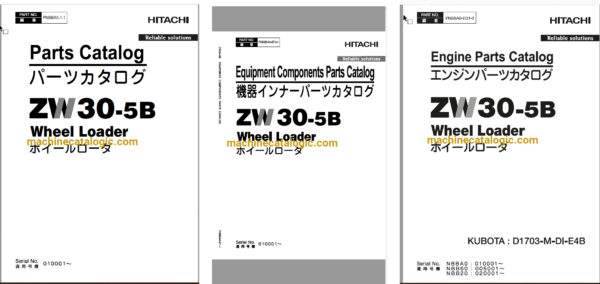 Hitachi ZW30-5B Wheel Loader Full Parts and Engine Parts Catalog