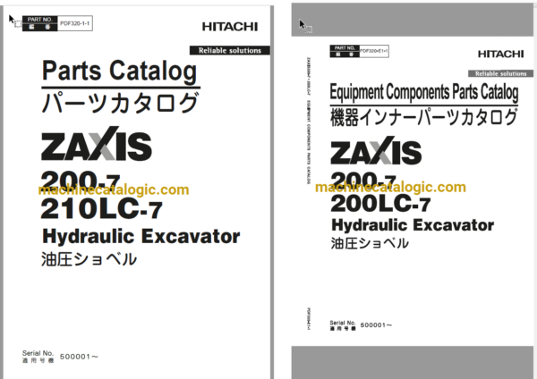 Hitachi ZX200-7, ZX200LC-7 (Oceania Spec.) Hydraulic Excavator Full Parts Catalog