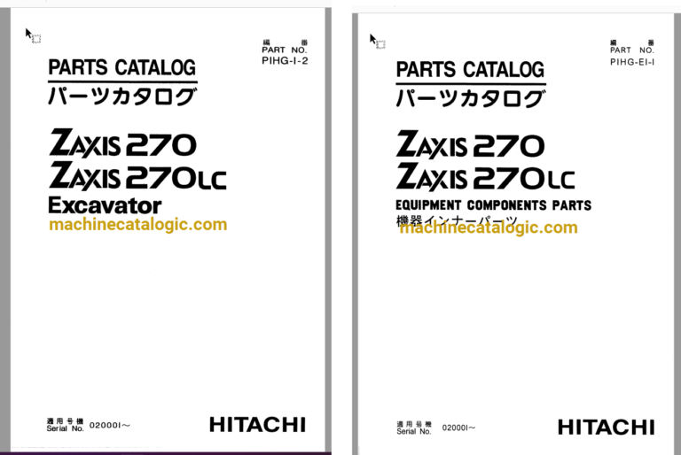 Hitachi ZX270,ZX270LC Excavator Full Parts Catalog