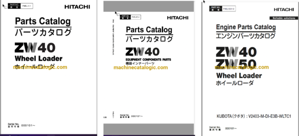 Hitachi ZW40 Wheel Loader Full Parts and Engine Parts Catalog