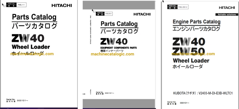 Hitachi ZW40 Wheel Loader Full Parts and Engine Parts Catalog
