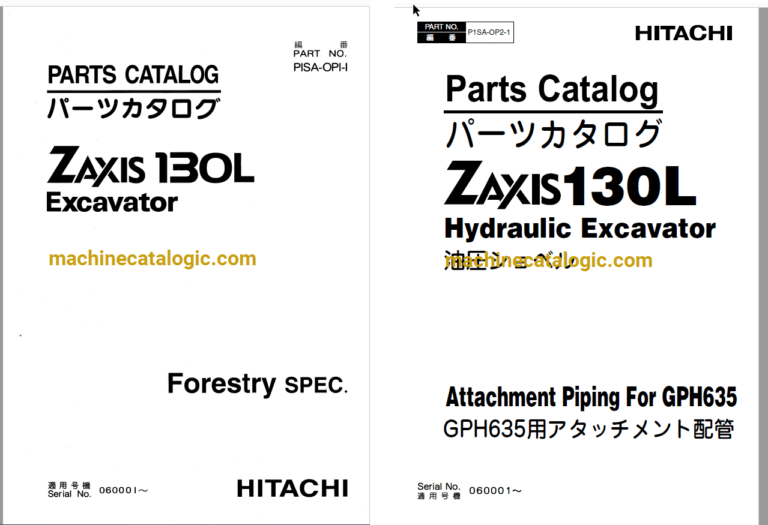 Hitachi ZX130L Excavator Full Parts Catalog