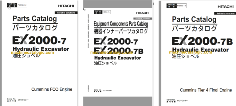 Hitachi EX2000-7, EX2000-7B Hydraulic Excavator Full Parts Catalog
