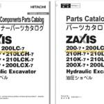 Hitachi ZX200-7, ZX200LC-7, ZX210H-7, ZX210LCH-7, ZX210K-7, ZX210LCK-7, ZX200X-7, ZX200LCX-7 (Japan Spec.) Hydraulic Excavator Full Parts Catalog