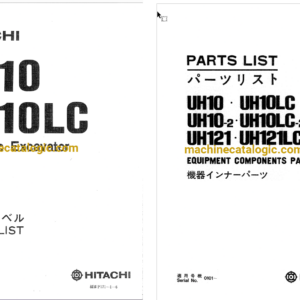 Hitachi UH10,UH10-2,UH121,UH122 Hydraulic Excavator Full Parts Catalog