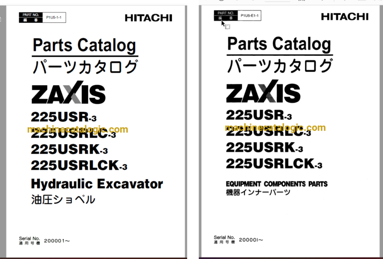 Hitachi ZX225USR-3, ZX225USRLC-3, ZX225USRK-3, ZX225USRLCK-3 Hydraulic Excavator Full Parts Catalog