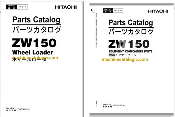 Hitachi ZW150 Wheel Loader Full Parts Catalog