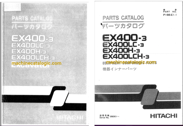 Hitachi EX400-3,EX400LC-3,EX400H-3,EX400LCH-3 Excavator Full Parts Catalog