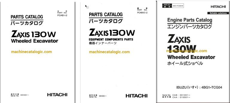 Hitachi ZX130W Wheeled Excavator Full Parts and Engine Parts Catalog
