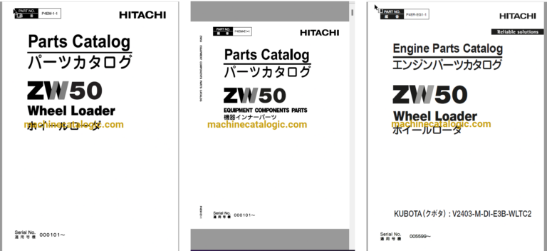 Hitachi ZW50 Wheel Loader Full Parts and Engine Parts Catalog