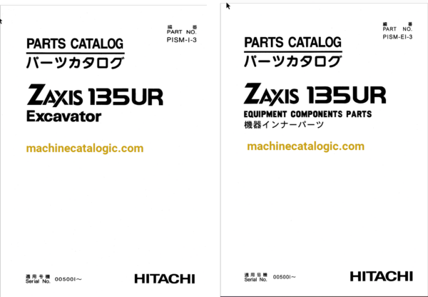 Hitachi ZX135UR Excavator Full Parts Catalog