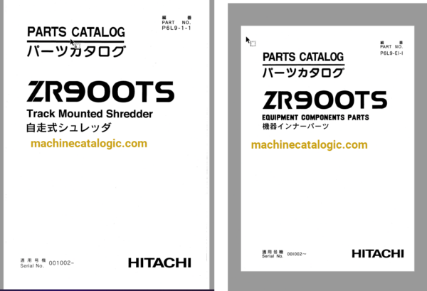 Hitachi ZR900TS Track Mounted Shredder Full Parts Catalog