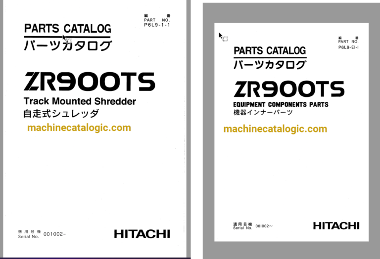 Hitachi ZR900TS Track Mounted Shredder Full Parts Catalog