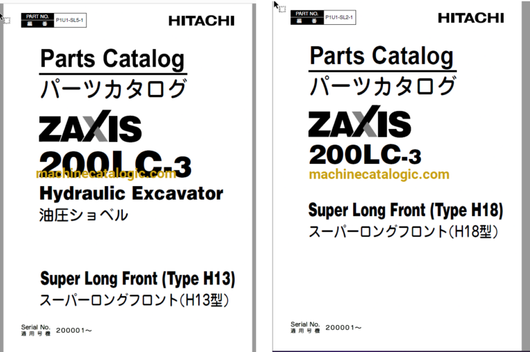 Hitachi ZX200LC-3 Excavator Full Parts Catalog
