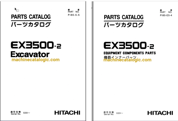 Hitachi EX3500-2 Excavator Full Parts Catalog