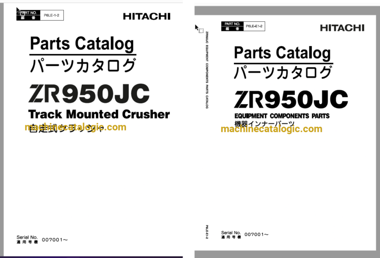 Hitachi ZR950JC Track Mounted Crusher Full Parts Catalog