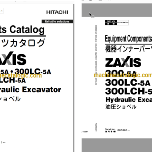 Hitachi ZX300-5A,ZX300LC-5A,ZX300LCH-5A Hydraulic Excavator Full Parts and Engine Parts Catalog