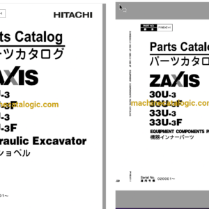 Hitachi ZX30U-3,ZX30U-3F,ZX33U-3,ZX33U-3F Hydraulic Excavator Full Parts Catalog