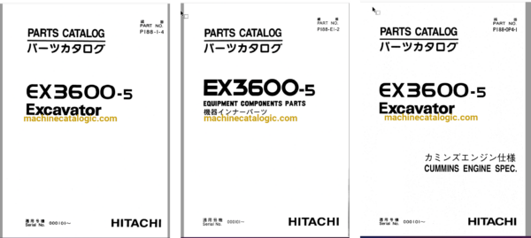 Hitachi EX3600-5 Excavator Full Parts Catalog