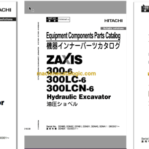 Hitachi ZX300-6,ZX300LC-6,ZX300LCN-6 Hydraulic Excavator Full Parts and Engine Parts Catalog