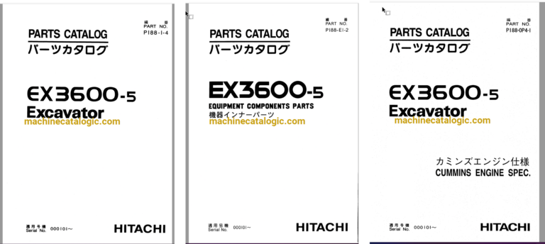 Hitachi EX3600-5 Excavator Full Parts Catalog