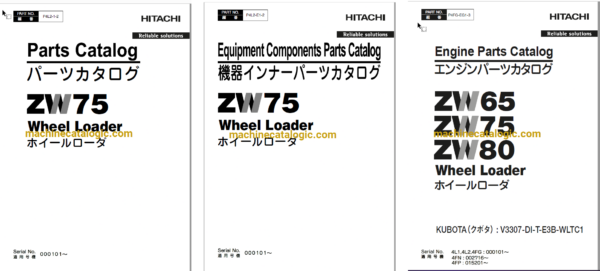 Hitachi ZW75 Wheel Loader Full Parts Catalog