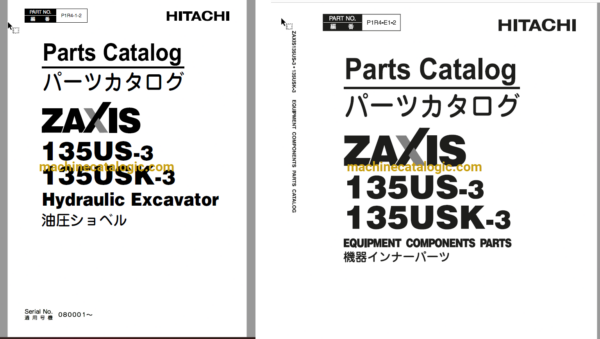 Hitachi ZX135US-3, ZX135USK-3 Hydraulic Excavator Full Parts Catalog