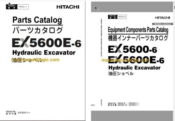 Hitachi EX5600-6,EX5600E-6 Hydraulic Excavator Full Parts Catalog