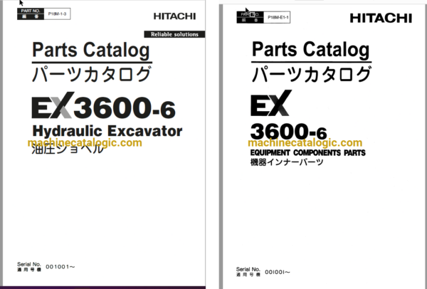 Hitachi EX3600-6 Hydraulic Excavator Full Parts Catalog