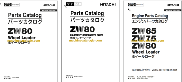 Hitachi ZW80 Wheel Loader Full Parts and Engine Parts Catalog