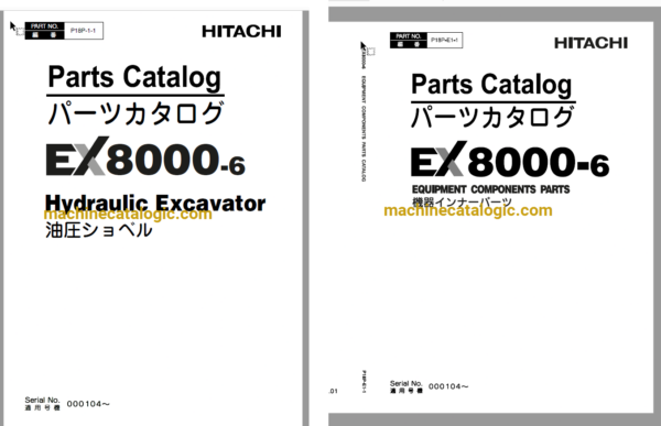 Hitachi EX8000-6 Hydraulic Excavator Full Parts Catalog