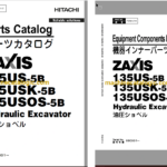 Hitachi ZX135US-5B, ZX135USK-5B, ZX135USOS-5B Hydraulic Excavator Full Parts Catalog