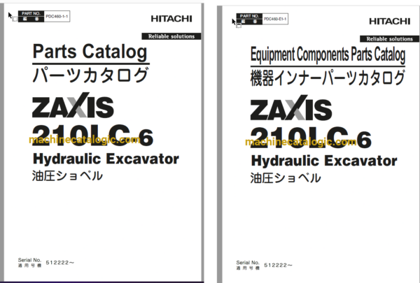 Hitachi ZX210LC-6 Hydraulic Excavator Full Parts Catalog