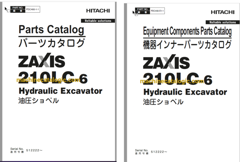 Hitachi ZX210LC-6 Hydraulic Excavator Full Parts Catalog